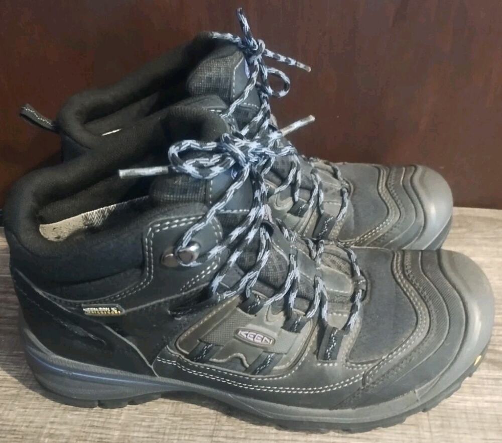 Keen Logan Mid Boots Women's 9.5 EU 40 Black Waterproof Hiking Boot Shoes Lace